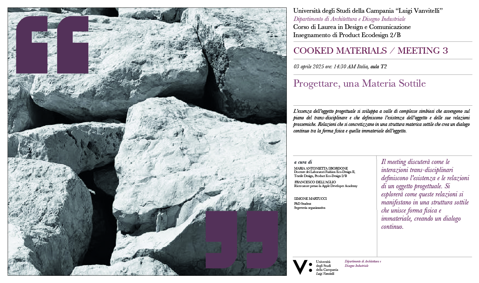 COOKED MATERIALS MEETING 3 LOCANDINA